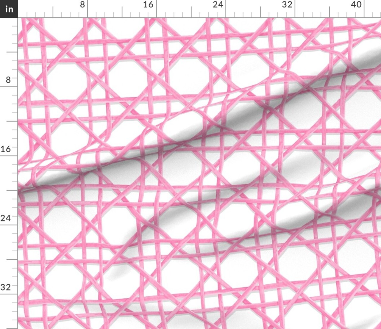 Pink Lattice Chinoiserie Trellis Wicker Preppy Coastal Classic Beach Colorful Summer Nautical Maritime Custom Printed Fabric by Spoonflower Various Fabrics by the Yard or Fat Quarter